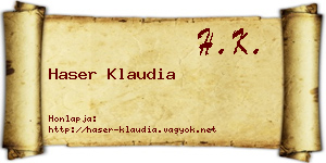 Haser Klaudia névjegykártya